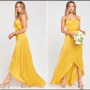 Show me your Mumu Miriah Wrap Dress - Honey Gold